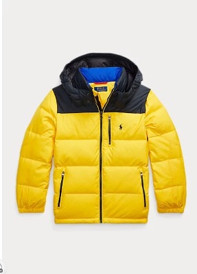 Polo Boys Water-Repellent Down Hooded Jacket (S-XL)