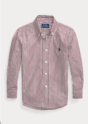 Polo Boys Striped Cotton Poplin Shirt (2T-XL)