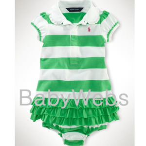 Striped Rugby Dress/Rudder Green Multi (INFANT GIRLS)