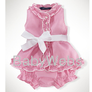 Gingham Dress Set/Pink Multi (INFANT GIRLS)