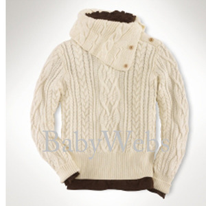 Polo Girls Cable-Knit Turtleneck Sweater/Heritage Cream (Girls 7-16)