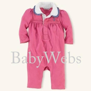 Rugby Coverall/Parrot Pink (Layette)