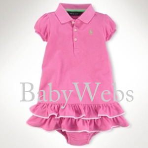 Ruffled Polo Dress/Resort Rose (INFANT GIRLS)