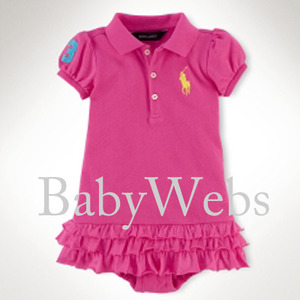 Short Sleeved Big Pony Dress/Belmont Pink (INFANT GIRLS)