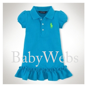 Big Pony Polo Dress/ Caribbean Blue (INFANT GIRLS)