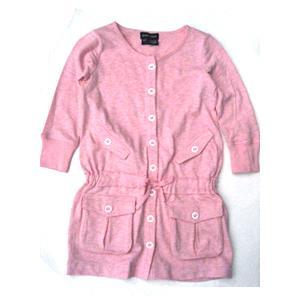 Polo Girls Cotton 4 Pocket Cardigan /Pink (Girls 3T-XL)