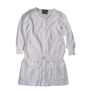 Polo Girls Cotton 4 Pocket Cardigan/White (Girls 3T-XL)