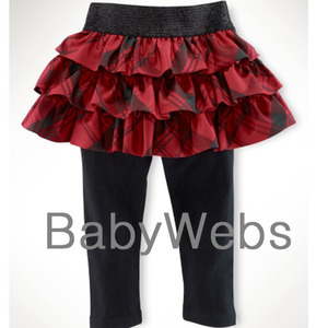Plaid Skirt &amp; Legging Set/Red Multi (INFANT GIRLS)